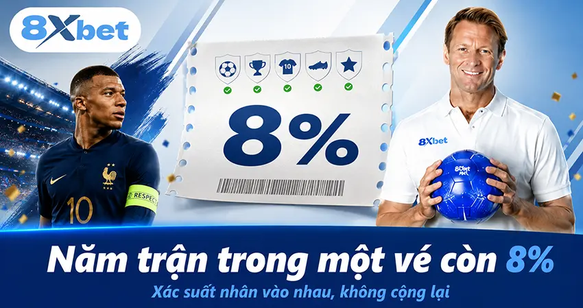 Xác suất trúng cược xiên giảm nhanh theo số trận trong vé